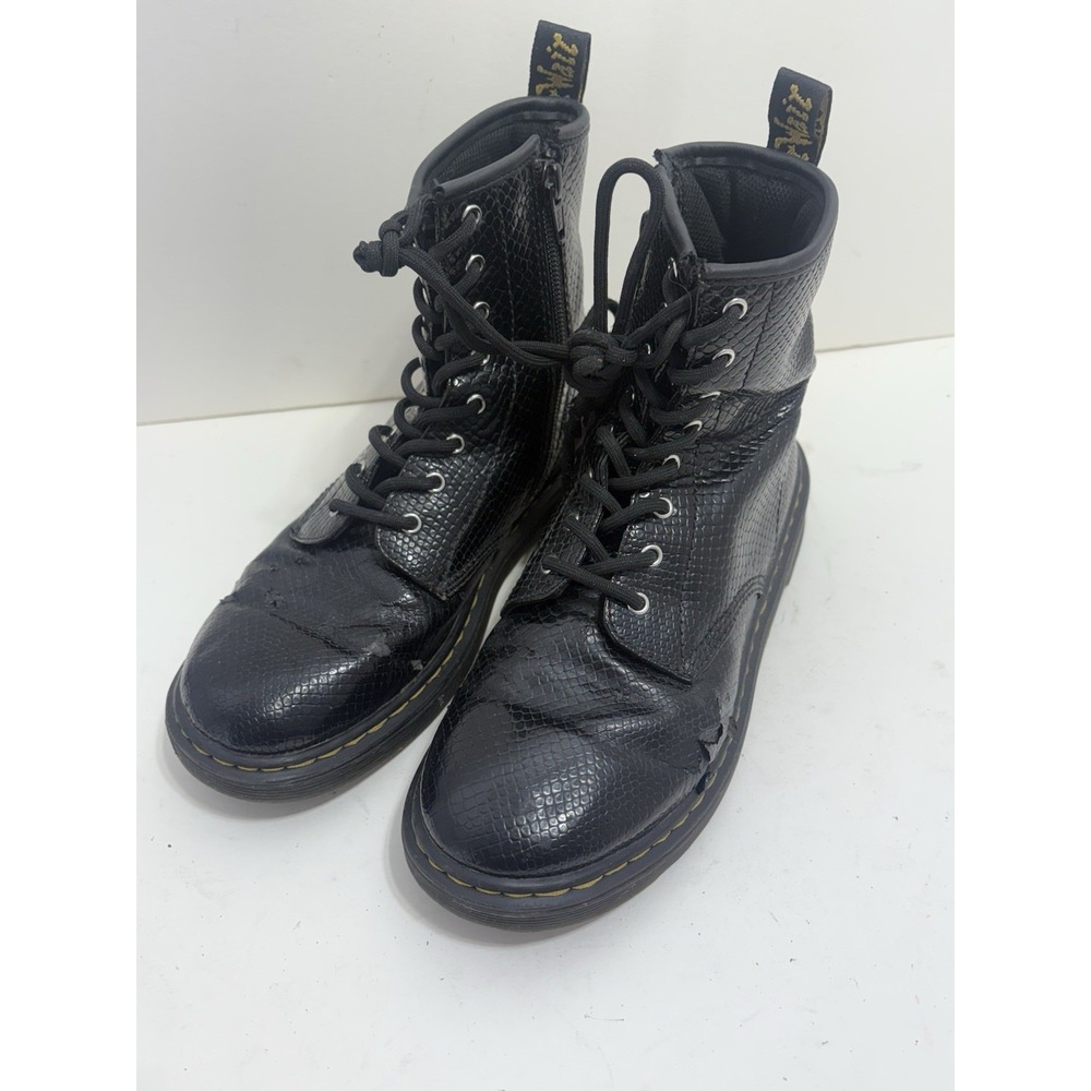 Doc Martens Pascal Black Snake Python Print Leath… - image 2